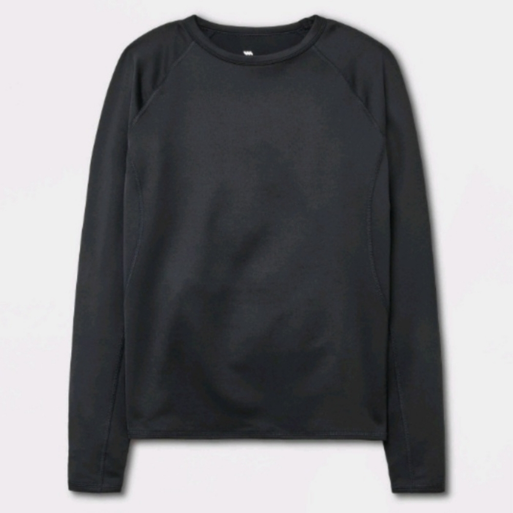 All in Motion Men's Relaxed Fit Long Sleeve Thermal Undershirt Black